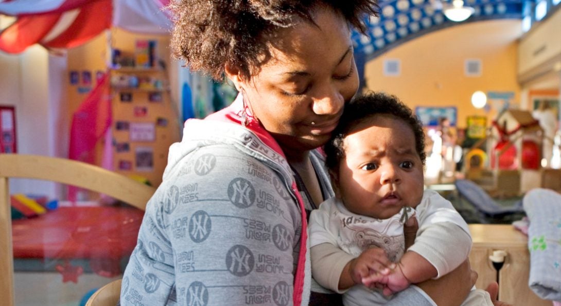 Mother holding a baby