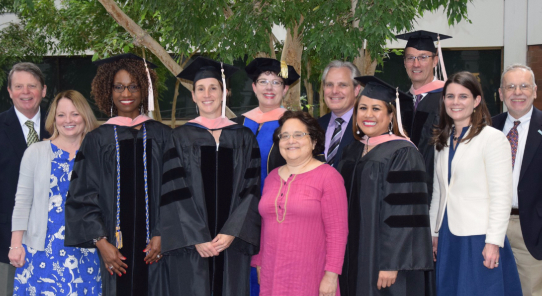 2019 DrPH graduates pose for a picture with program faculty.