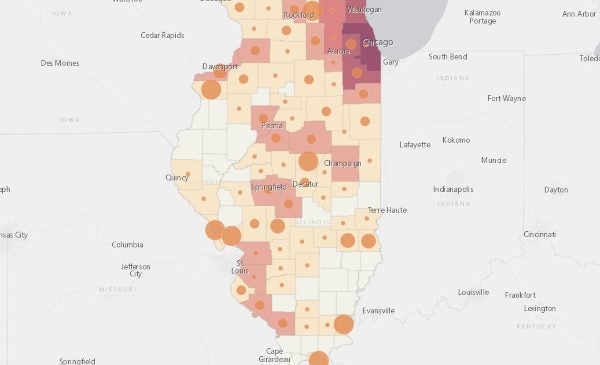 illinois map by county coronavirus Covid 19 Maps And Data For Chicago And Illinois School Of Public illinois map by county coronavirus