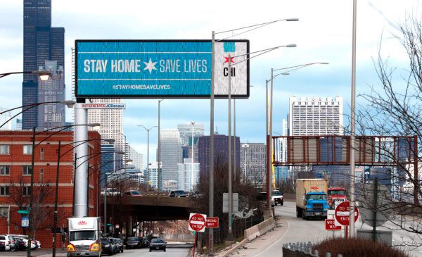 A billboard in Chicago states 