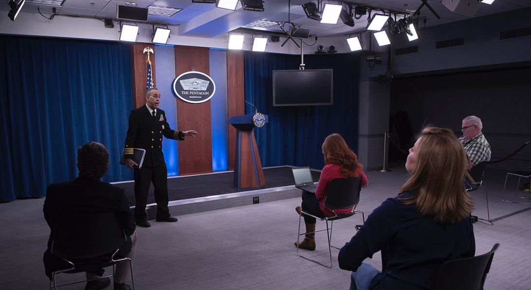 A U.S. Army Corps of Engineers press briefing at the Pentagon.