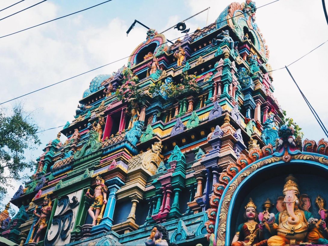 photo 1. Colorful Hindu temples that are found everywhere in the city