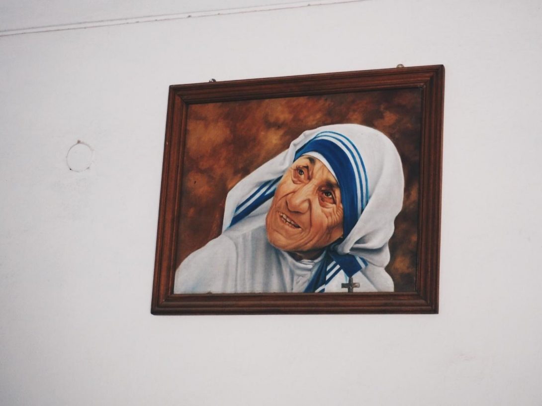 Photo 4. The painting of Mother Teresa at the lobby