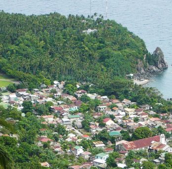 An aerial view of the barangay of Poblacion on the island of Banton, within the province of Romblon.
                  