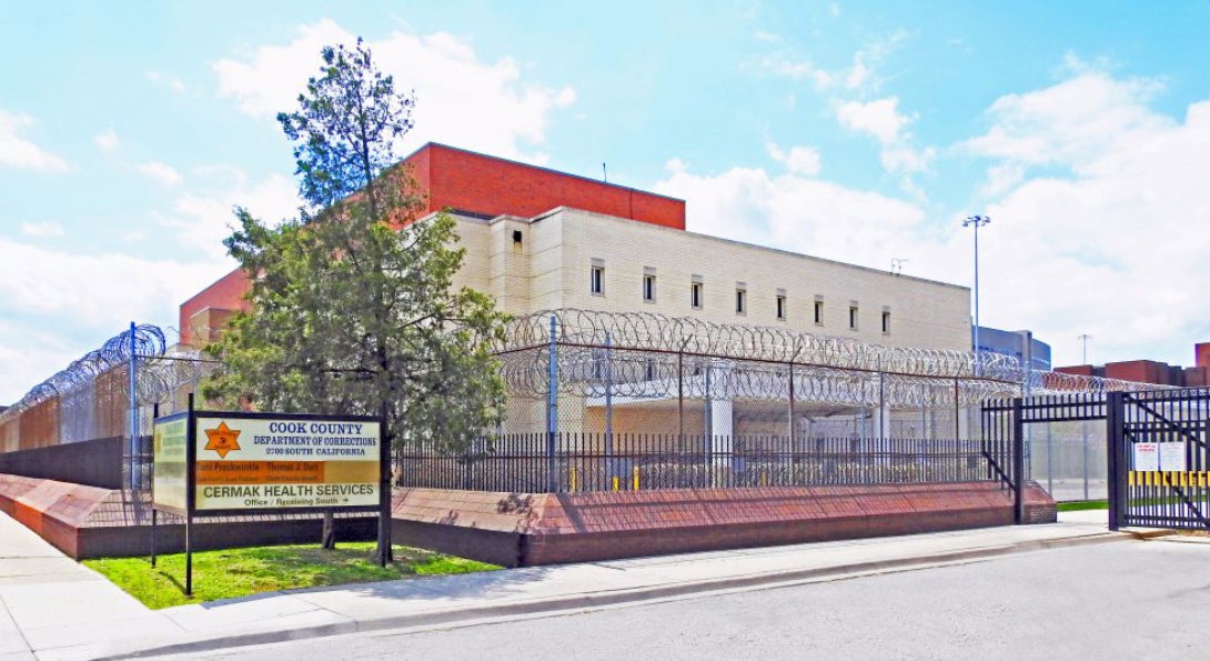 The building of the Cermak Health Service at the Cook County Jail.