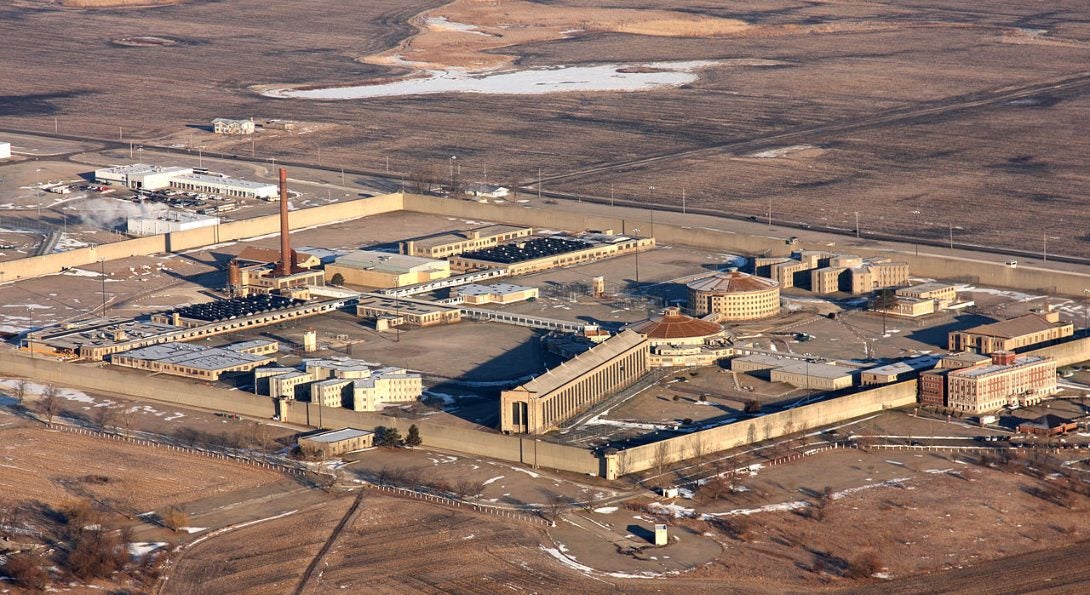 An aerial view of Stateville prison in Illinois.