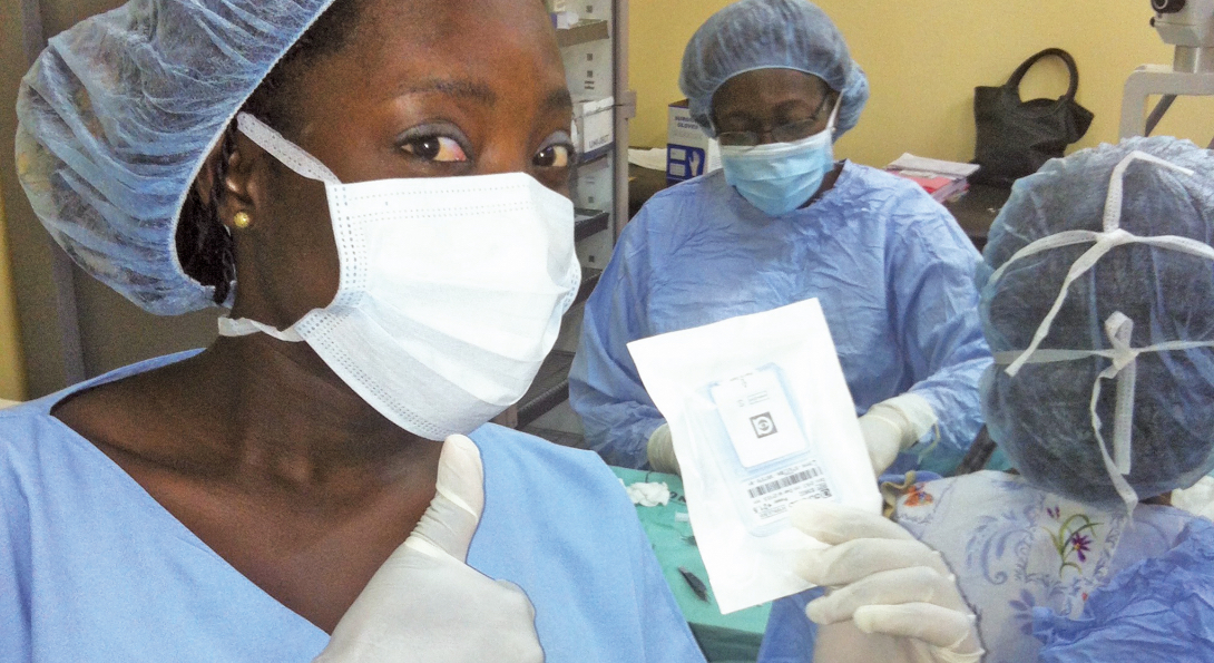 Mary Otoo observes an ocular surgery in Ghana.