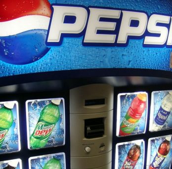 A Pepsi vending machine.
                  