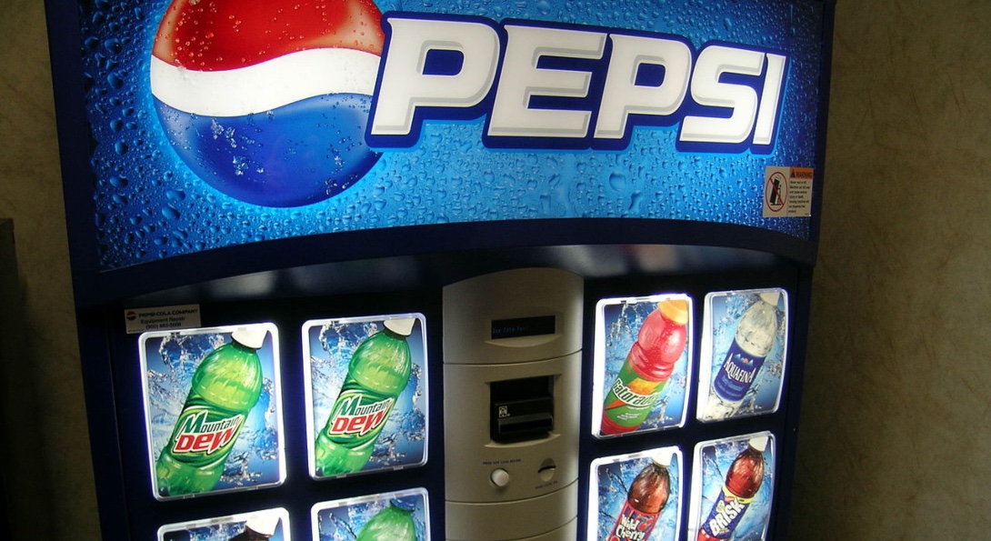 A Pepsi vending machine.