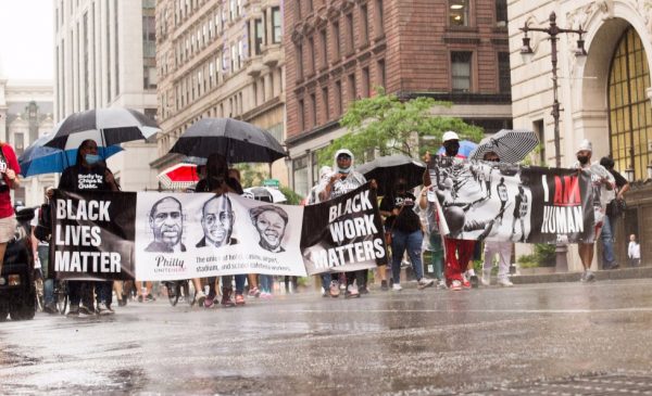 Black workers march in Philadelphia calling for justice for workers and George Floyd in the wake of his murder.