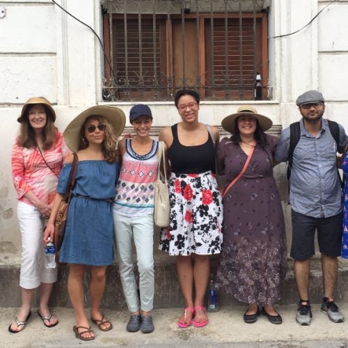 UIC School of Public Health students completing summer fieldwork in Cuba pose together for a photo.