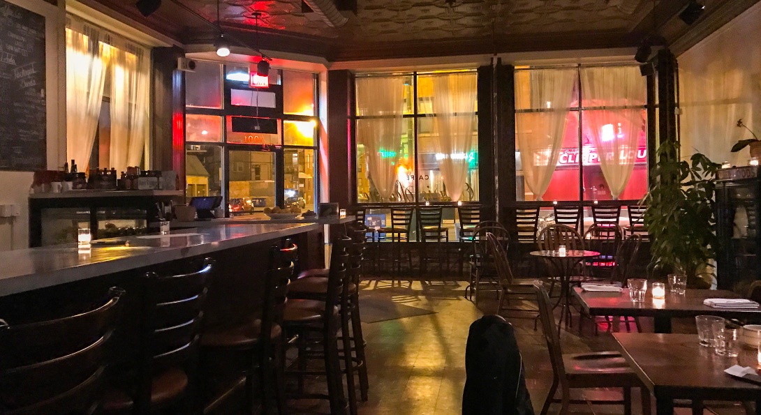 An empty restaurant in Chicago.