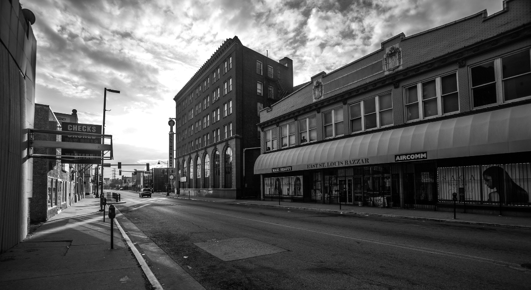 A street in downtown East St. Louis