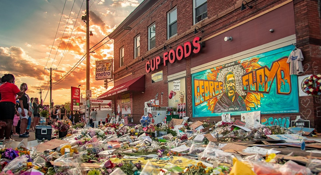 A memorial to George Floyd outside Cup Foods in Minneapolis.