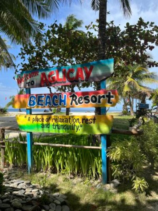 Aglicay Beach Resort Sign