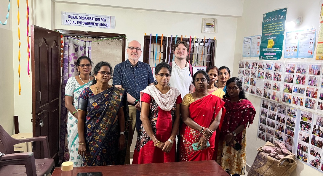 SPH faculty, students and partners in India pose for a photo.