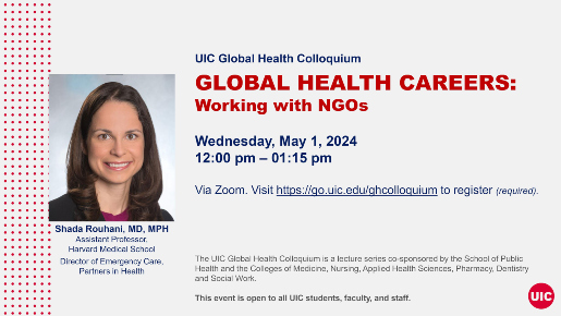UIC Global Health Colloquium May 2024 Flyer.