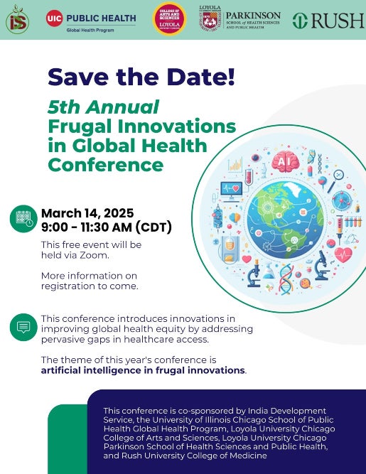 Frugal Innovations in Global Health Conference 2025 Flyer.