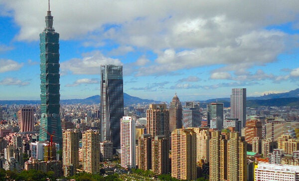 Skyline of Taipei, Taiwan.